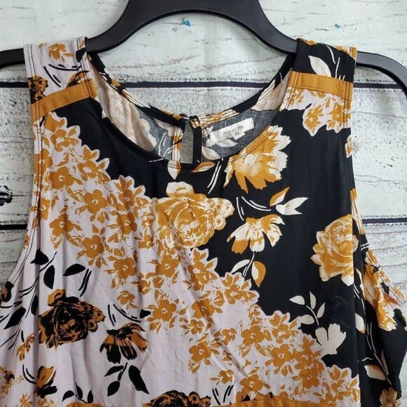 Maurices XL Black/Yellow Floral Tunic - Picture 4 of 9